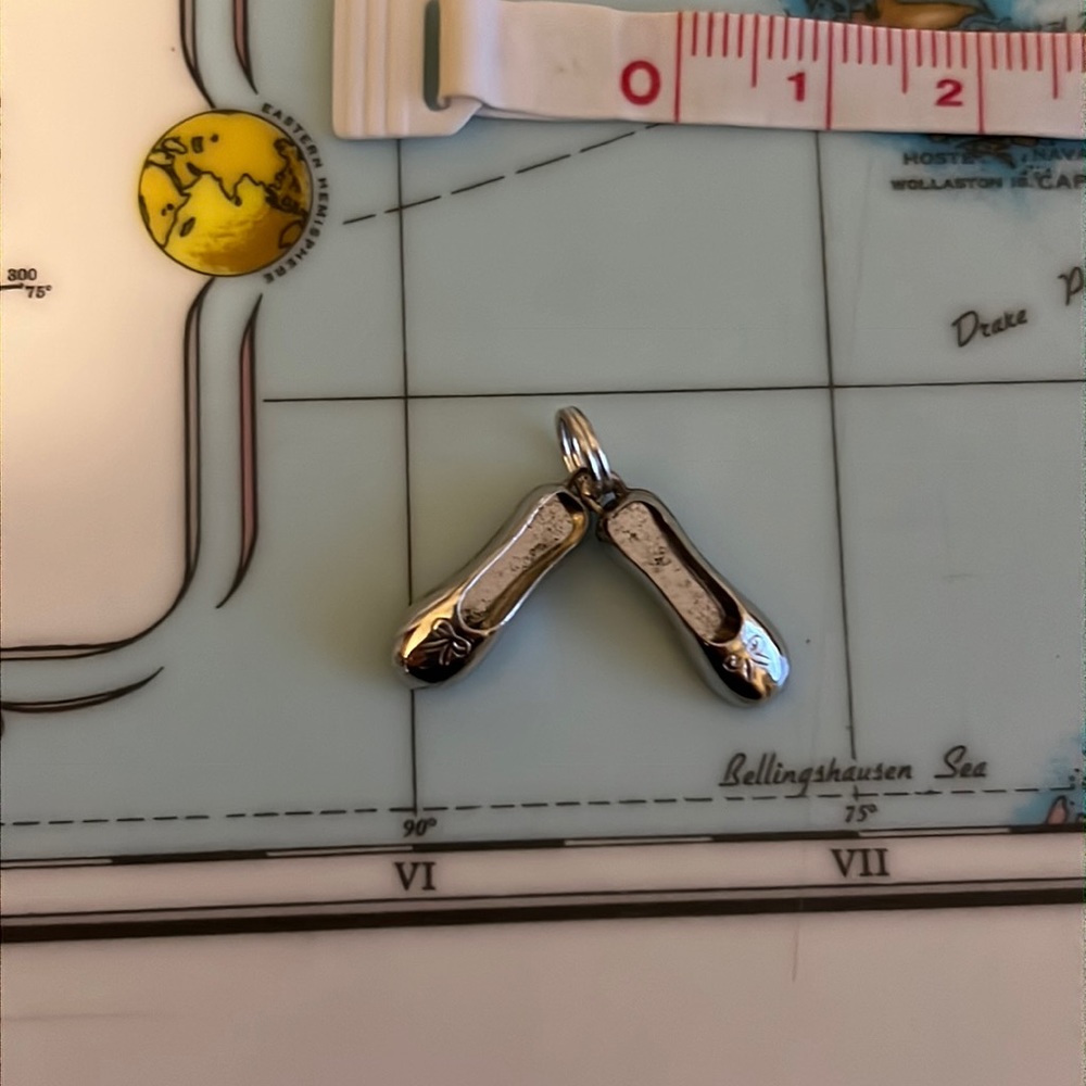 2/$30 Sterling Silver Ballet Slippers Charm